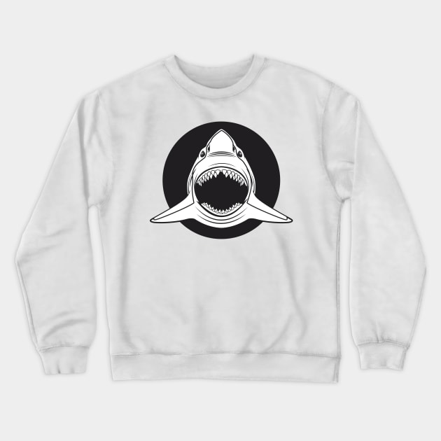 Shark With Dark Background Crewneck Sweatshirt by NICHE&NICHE